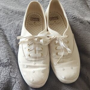 Keds Women’s Cream Polka Dot Canvas Sneakers